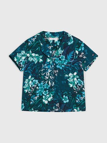 Green Kids' Tommy Hilfiger Tropical Print T Shirts | AU_G1271