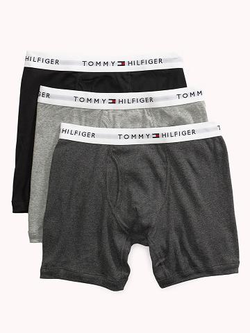 Grey / Black Men's Tommy Hilfiger Cotton classics boxer brief 3pk Boxer Briefs | AU_M31585