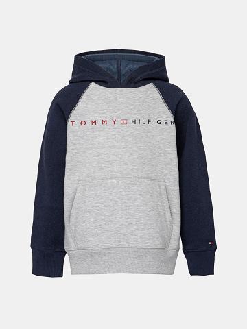 Grey Kids' Tommy Hilfiger Big Colorblock Hoodies | AU_B2015