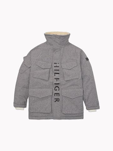 Grey Men's Tommy Hilfiger Essential solid field Jackets | AU_M31404