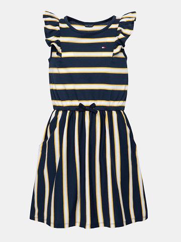 Navy Kids' Tommy Hilfiger Big Ruffle T-Shirt Dresses | AU_G1046