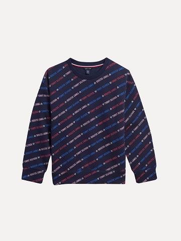 Navy Kids' Tommy Hilfiger Little Logo Sweatshirts | AU_G1202