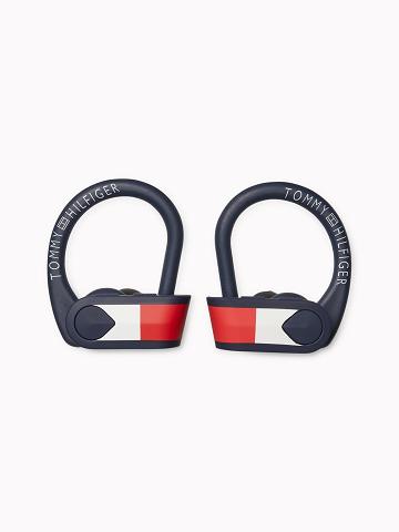 Navy Men's Tommy Hilfiger Wireless Sport Earbuds Technology | AU_M31805