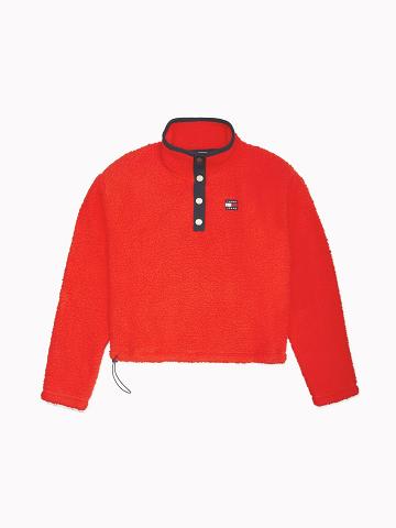 Orange Women's Tommy Hilfiger Essential Sherpa Sweatshirts | AU_W21387