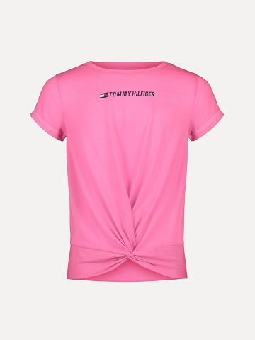 Pink Kids' Tommy Hilfiger Big Twist Front T Shirts | AU_G1238