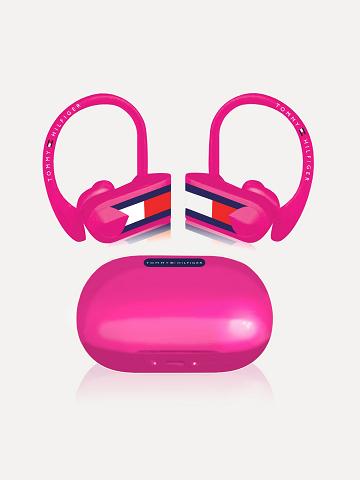 Pink Women's Tommy Hilfiger Neon Sport Earbuds Technology | AU_W21687