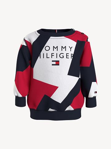 Red Kids' Tommy Hilfiger Babies' Jigsaw Sweatshirts | AU_G1187