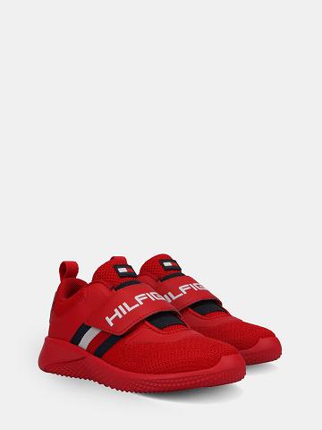 Red Kids' Tommy Hilfiger Strap Runner Sneakers | AU_B2242