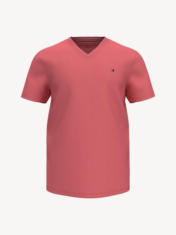 Red Men's Tommy Hilfiger Essential V-Neck T Shirts | AU_M31036