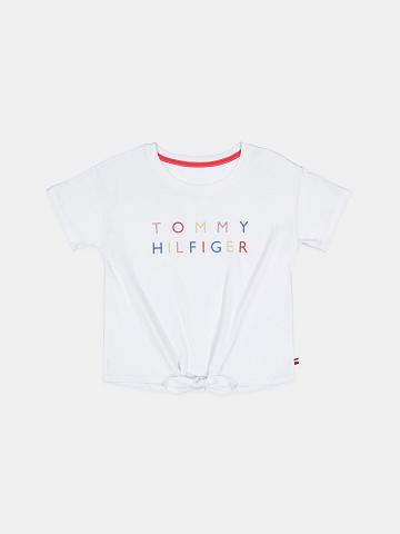 White Kids' Tommy Hilfiger Big Tommy Bow T Shirts | AU_G1236