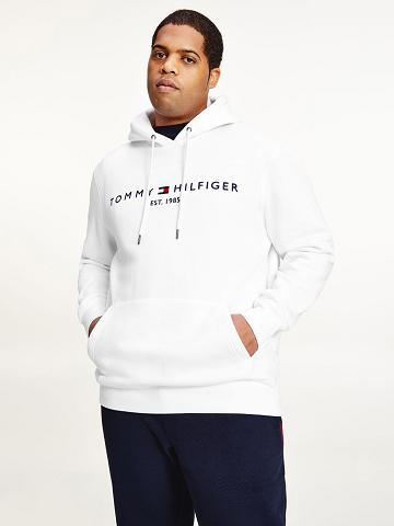 White Men's Tommy Hilfiger Big and tall organic cotton logo Hoodies | AU_M31433