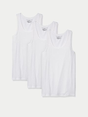 White Men's Tommy Hilfiger Cotton classics tank 3pk T Shirts | AU_M31021