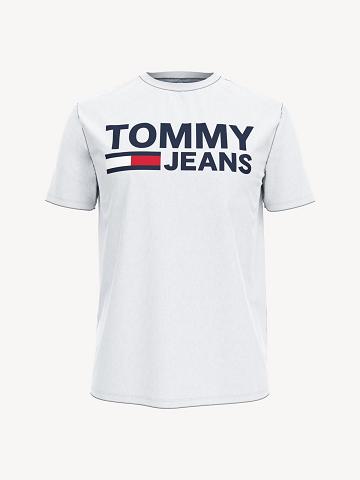 White Men's Tommy Hilfiger Lockup T Shirts | AU_M31049