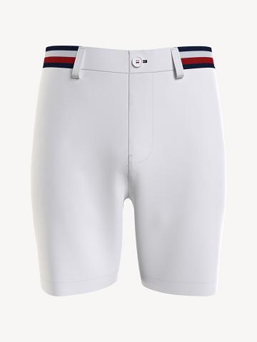 White Men's Tommy Hilfiger Signature stripe 7" Shorts | AU_M31223