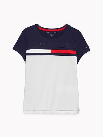 White / Multicolor Kids' Tommy Hilfiger Colorblock T Shirts | AU_G1241