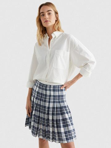 White Women's Tommy Hilfiger Icon Boyfriend Shirts | AU_W21283