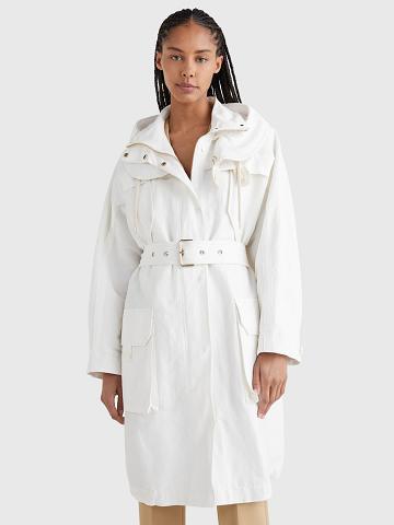 White Women's Tommy Hilfiger Icon Sailing Parka Coats | AU_W21033