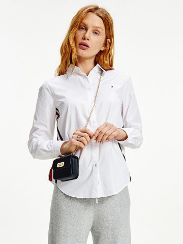 White Women's Tommy Hilfiger Organic Cotton Stripe Shirts | AU_W21289