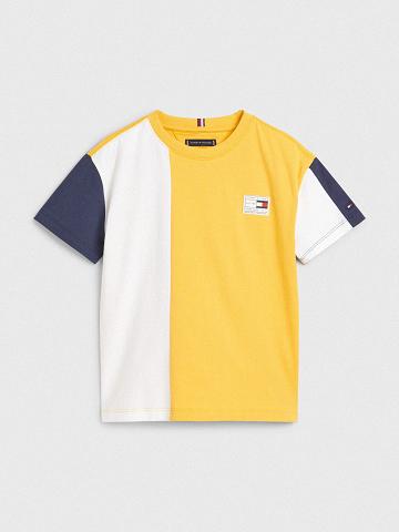 Yellow Kids' Tommy Hilfiger Colorblock T Shirts | AU_G1239